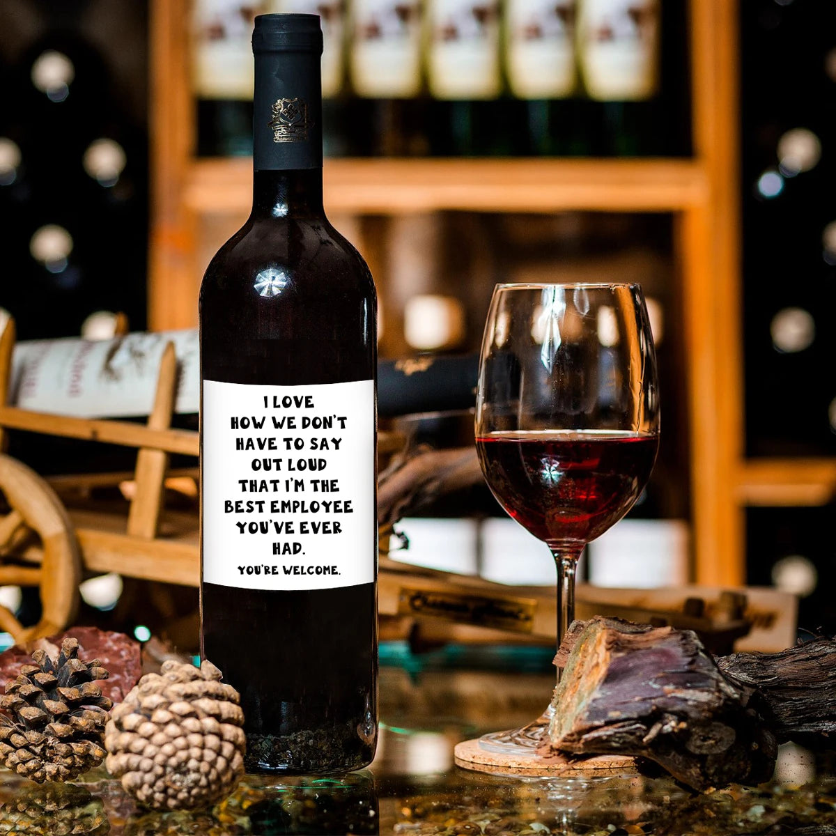 4Psc Funny Wine Bottle Labels Funny Encouragement Gifts Wine Labels Self-Adhesive Wine Wine Bottle Stickers For Dear Friends