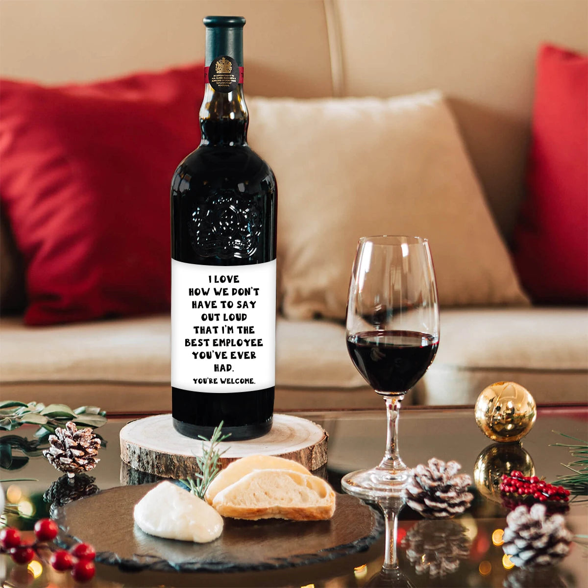 4Psc Funny Wine Bottle Labels Funny Encouragement Gifts Wine Labels Self-Adhesive Wine Wine Bottle Stickers For Dear Friends