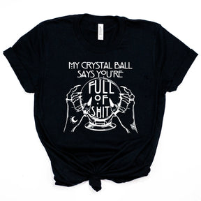 Women Goth Shirt Mystical Hand Crystal Ball Fortune Teller T-Shirt Funny Witch Shirts Unisex Gothic Tops