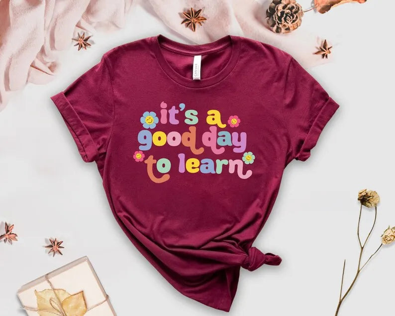 Teacher Shirts, Teacher Motivational Shirt Funny Teacher Gifts It's A Good Day To Short Sleeve Top Tees O Neck 100% cctton goth