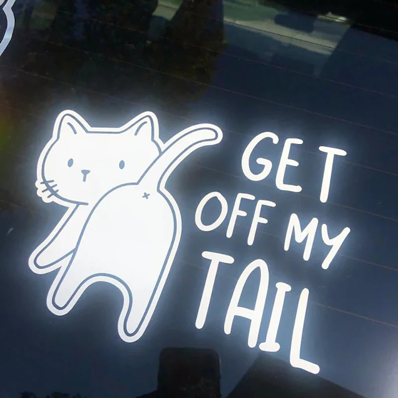 Get Off My Tail Cat Car Decals Vinyl Stickers On Windows Bumpers For Peugeot 207,Nissan qashqai j10,Opel astra k,Opel corsa,Audi