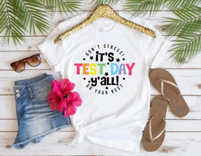 Women Cotton T-shirt It's Test Day Y'all Testing Shirt Team Test Day Testing Coordinator Tee Cute Teacher Gift Y2k Clothing Tops