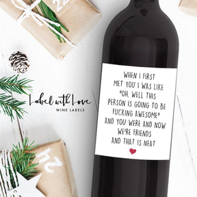 4Pcs Wine Bottle Label Stickers Valentine's Day Gift For Women And Men Funny Bday Gifts For Bestie Friends Wine Stickers