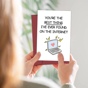 Funny Online Dating Card, Anniversary Card for Him Her, Birthday Card for Online Lover, Cyber Love Greeting Card,