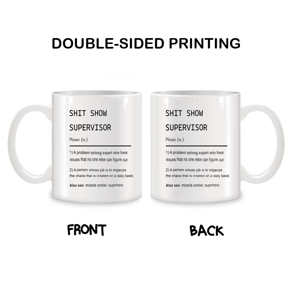 Shit Show Supervisor Mugs For My Boss Gift, Boss Thank You Gift Funny Birthday Gifts Novelty Coffee Ceramic Tea Cups White 11 oz