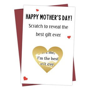 1PC/Pack Mother's Day Greeting Card Funny Surprise Gift Scratch Reveal Card Birthday Party Interesting Greeting Card For Mother