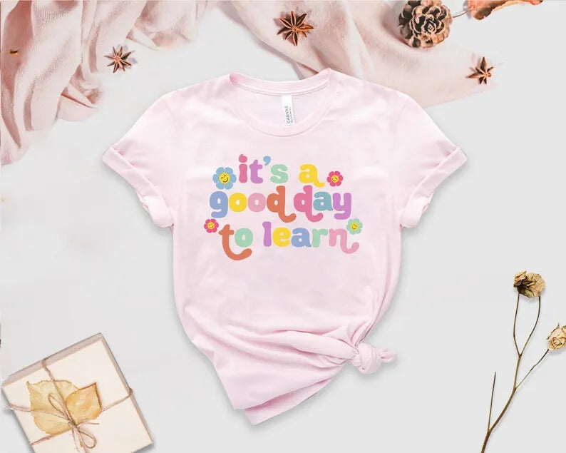 Teacher Shirts, Teacher Motivational Shirt Funny Teacher Gifts It's A Good Day To Short Sleeve Top Tees O Neck 100% cctton goth