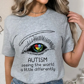 Autism Awareness Seeing The World A Little Differently Prints Women T-Shirts Hip Hop Streetwear Casual Tops Female Kids Clothing