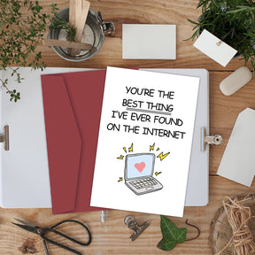 Funny Online Dating Card, Anniversary Card for Him Her, Birthday Card for Online Lover, Cyber Love Greeting Card,