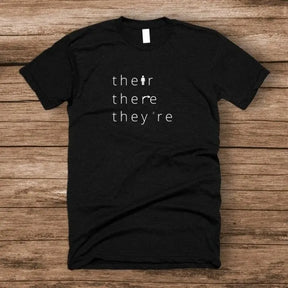 Women Cotton T-shirt Their There They're Funny Pun English Teacher Grammar Tee Short Sleeve Top Funny Harajuku Y2k Clothing