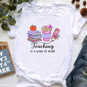 Teaching Is A Walk In The Park Graphic Print T Shirt Women Jurassic Dinosaur Funny Tshirt Femme Teacher Life/Spirit T-Shirt