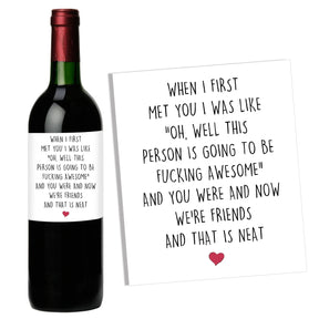 4Pcs Wine Bottle Label Stickers Valentine's Day Gift For Women And Men Funny Bday Gifts For Bestie Friends Wine Stickers