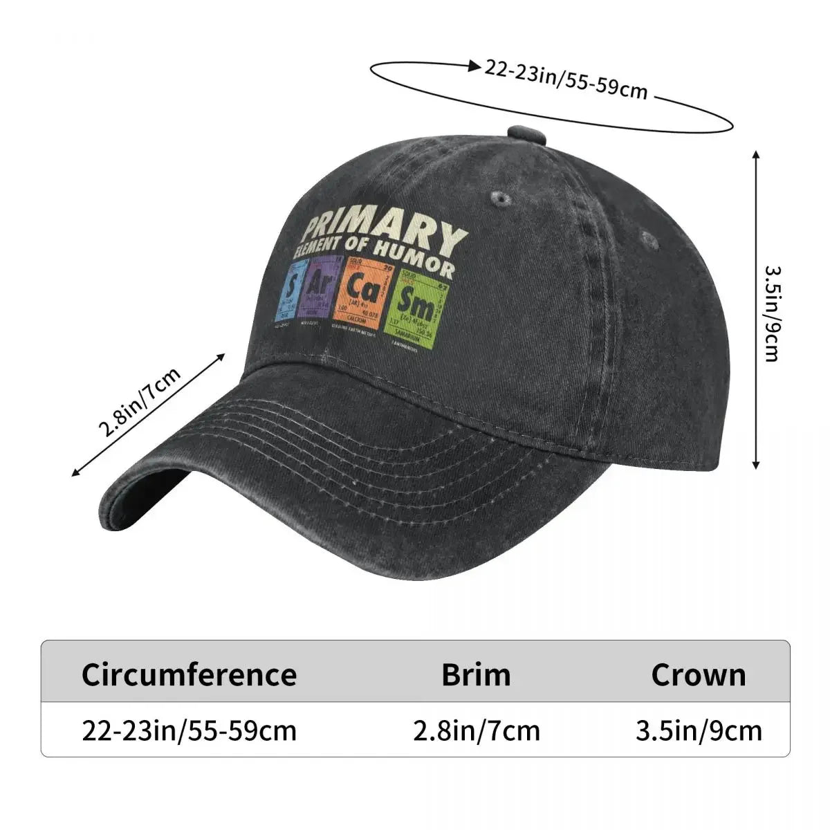 Casual Cotton S Ar Ca Sm Science Baseball Cap Adult Unisex Hats Adjustable Sarcasm Cap Hats