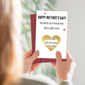 1PC/Pack Mother's Day Greeting Card Funny Surprise Gift Scratch Reveal Card Birthday Party Interesting Greeting Card For Mother