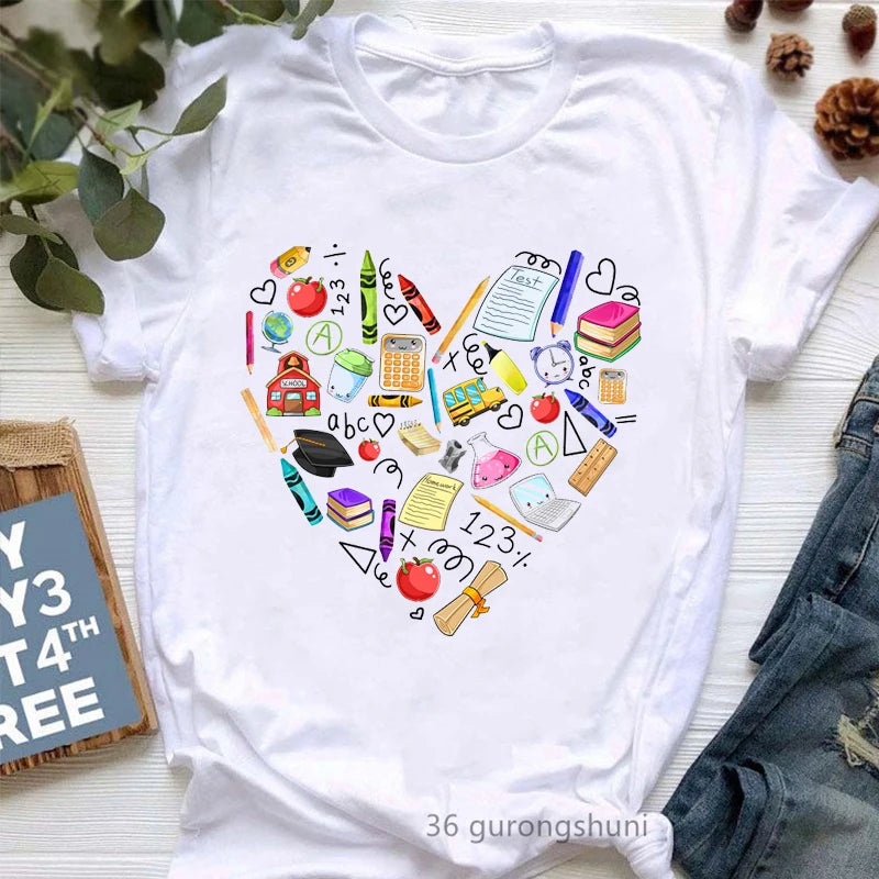 T-Shirt Femme Lucky To Be A Teacher Rainbow Teacher St Patricks Day Teacher'S Day Gift Tshirt Fashion Funny Teacher Tshirt Tops