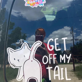 Get Off My Tail Cat Car Decals Vinyl Stickers On Windows Bumpers For Peugeot 207,Nissan qashqai j10,Opel astra k,Opel corsa,Audi