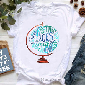 Teaching Is A Walk In The Park Graphic Print T Shirt Women Jurassic Dinosaur Funny Tshirt Femme Teacher Life/Spirit T-Shirt