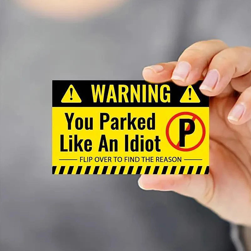 50pcs/set Bad Parking Tags Funny Error Parking Cards Traffic Police Punishing Prank Decorative Label