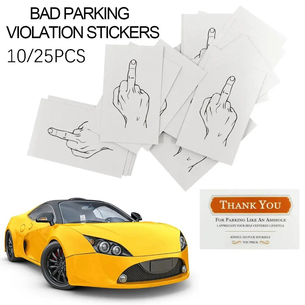 Gift Simplicity Middle Finger Card Illegal Parking Reminder Card Bad Parking Violation Stickers Warning Sign Card