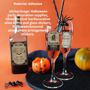 Savor the Moment: Halloween Wine Bottle Stickers