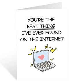 Funny Online Dating Card, Anniversary Card for Him Her, Birthday Card for Online Lover, Cyber Love Greeting Card,