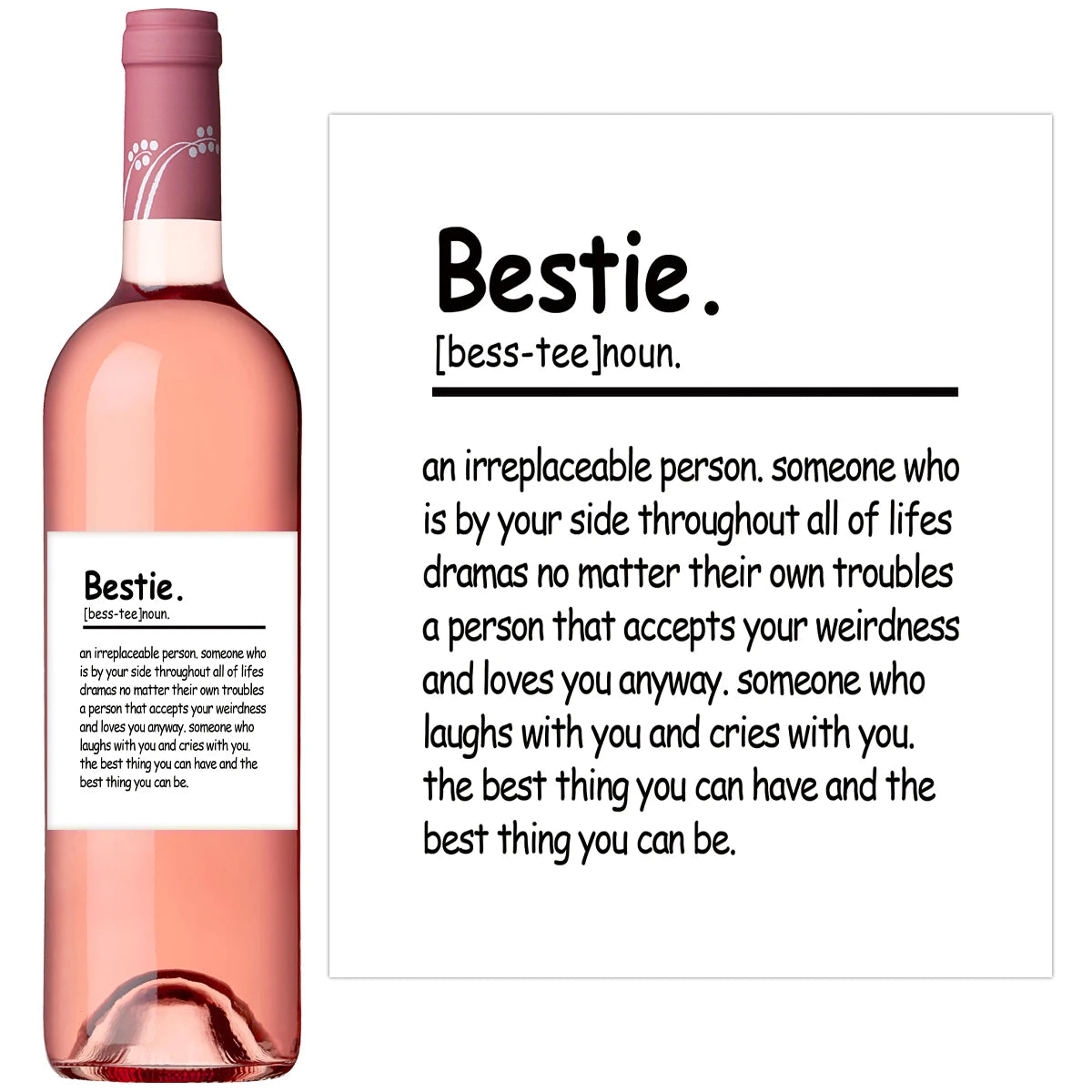 4pcs Funny Happy Birthday Bottle Label Self-Adhesive,Bestie Sister Friendship Gift,Birthday Gift Wine for Friends,