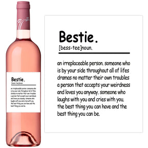 4pcs Funny Happy Birthday Bottle Label Self-Adhesive,Bestie Sister Friendship Gift,Birthday Gift Wine for Friends,