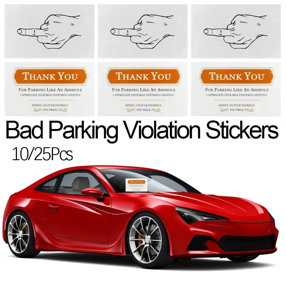 Gift Simplicity Middle Finger Card Illegal Parking Reminder Card Bad Parking Violation Stickers Warning Sign Card