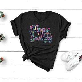 HIPPIE SOUL Bus Print T Shirt Women Short Sleeve O Neck Loose Tshirt Summer Women Tee Shirt Tops Camisetas Mujer