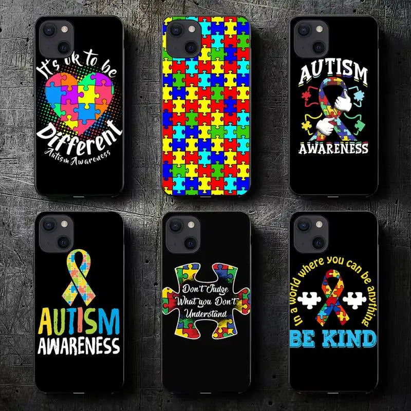 Autism Awareness Phone Case For iPhone 11 12 Mini 13 14 Pro XS Max X 8 7 6s Plus SE XR Shell