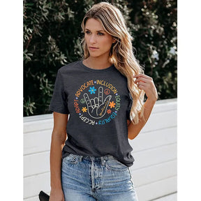 Autism Awareness Shirt Women Special Education Teacher T-Shirt Inspirational Graphic Tee Casual Top Cool Autistic People Apparel